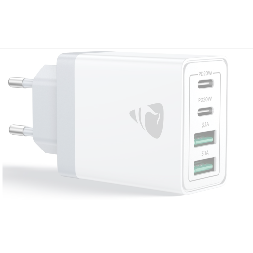 USB C Charger, 4 Ports Multiple Charger with USB C and USB A, 40 W Fast Charger, PD 3.0 Power Adapter, USB Power Supply for iPhone 15/14 Pro Max/13/12/11/SE 2020/XS/XR/8/7, Samsung Phones